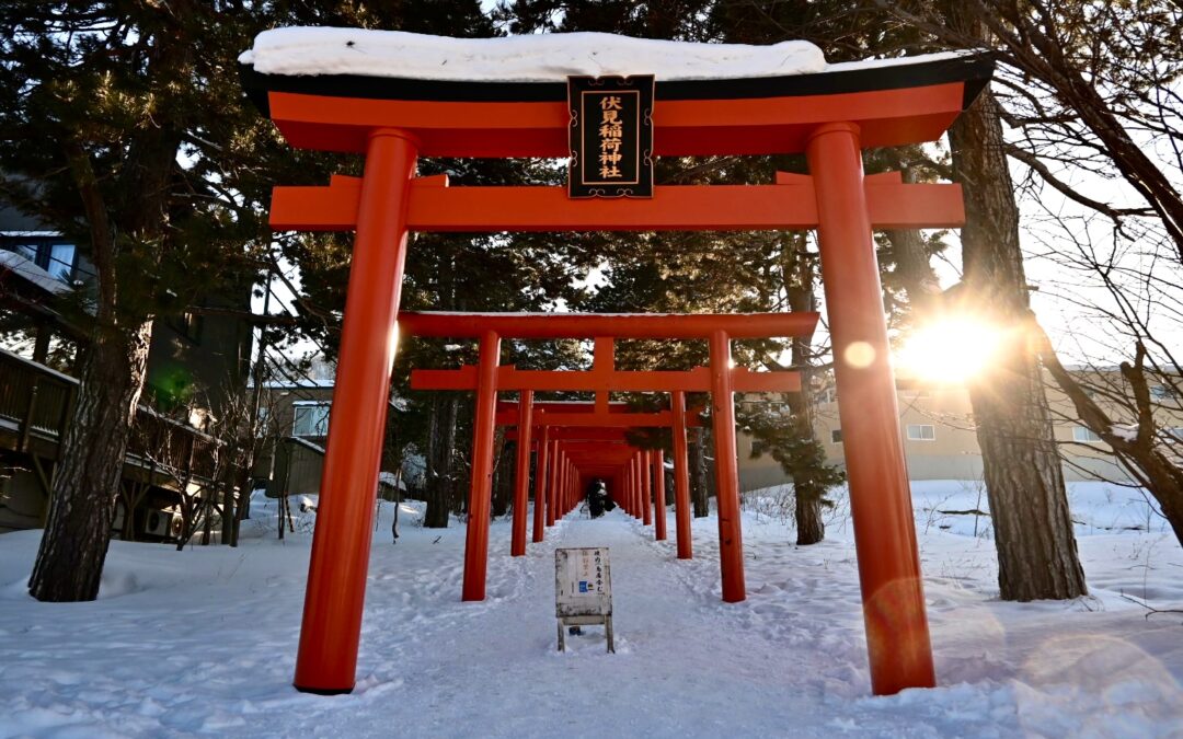 Torii rouges du sanctuaire Fushimi Inari à Sapporo
